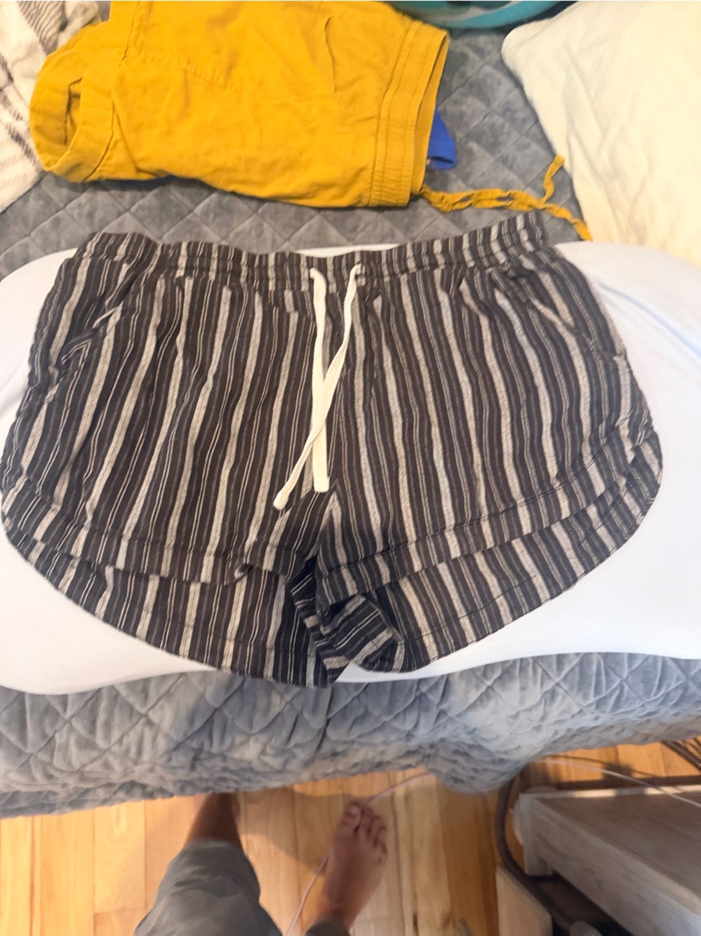 Billabong Black and White Striped Drawstring Women’s Shorts